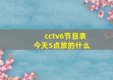 cctv6节目表今天5点放的什么