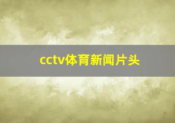 cctv体育新闻片头