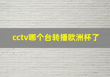 cctv哪个台转播欧洲杯了