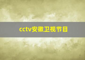 cctv安徽卫视节目