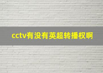 cctv有没有英超转播权啊