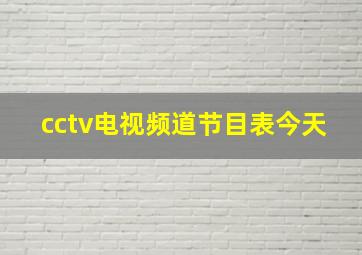 cctv电视频道节目表今天