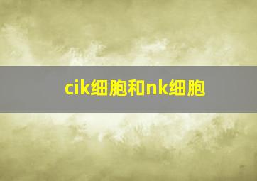 cik细胞和nk细胞