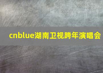 cnblue湖南卫视跨年演唱会