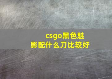 csgo黑色魅影配什么刀比较好