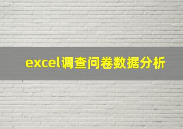 excel调查问卷数据分析