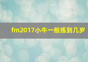 fm2017小牛一般练到几岁