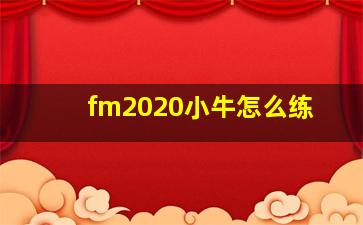 fm2020小牛怎么练