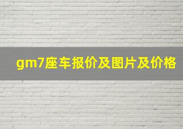 gm7座车报价及图片及价格