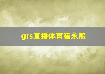 grs直播体育崔永熙