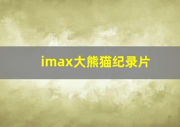 imax大熊猫纪录片