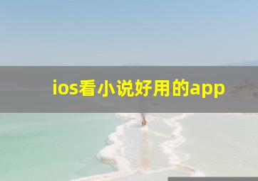 ios看小说好用的app