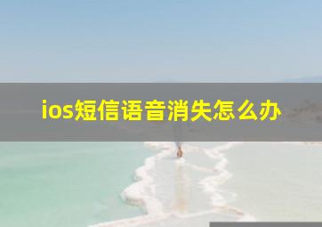 ios短信语音消失怎么办