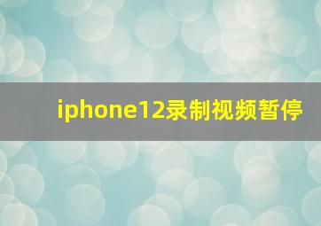 iphone12录制视频暂停