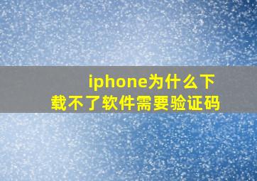 iphone为什么下载不了软件需要验证码