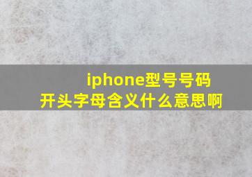 iphone型号号码开头字母含义什么意思啊