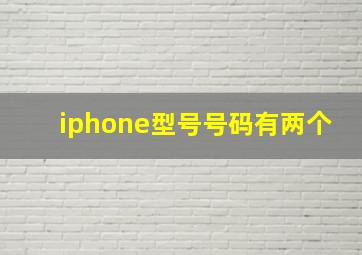 iphone型号号码有两个