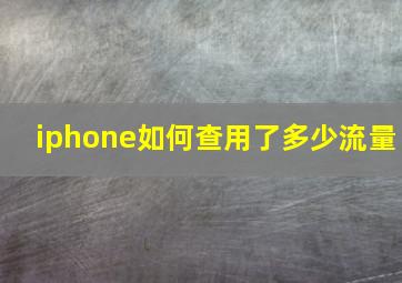 iphone如何查用了多少流量