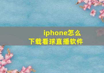 iphone怎么下载看球直播软件