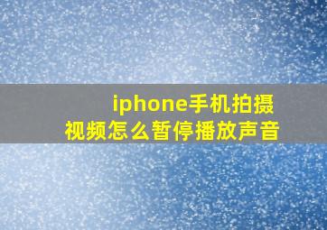 iphone手机拍摄视频怎么暂停播放声音