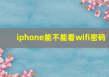 iphone能不能看wifi密码