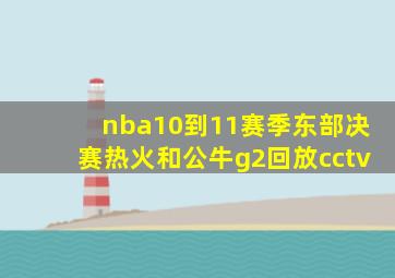 nba10到11赛季东部决赛热火和公牛g2回放cctv