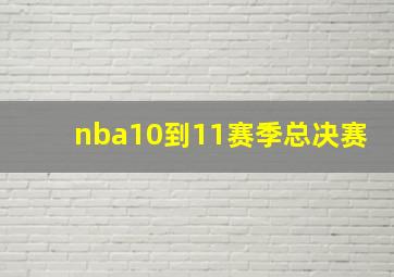 nba10到11赛季总决赛