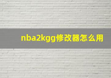 nba2kgg修改器怎么用