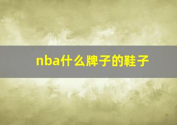 nba什么牌子的鞋子