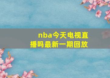 nba今天电视直播吗最新一期回放