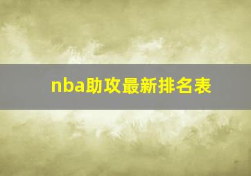 nba助攻最新排名表