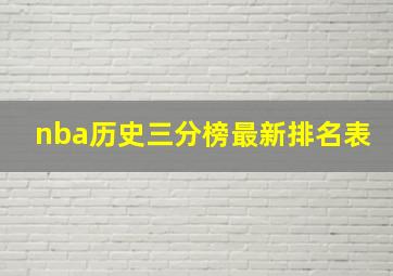 nba历史三分榜最新排名表