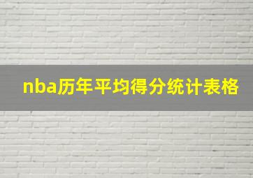 nba历年平均得分统计表格