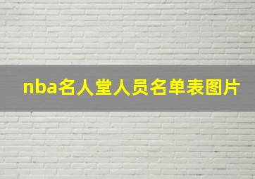 nba名人堂人员名单表图片