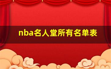 nba名人堂所有名单表