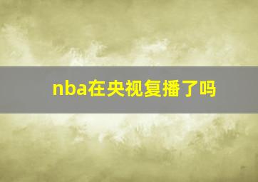 nba在央视复播了吗