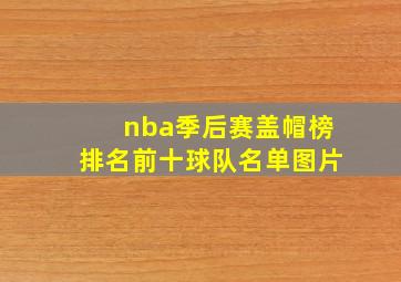 nba季后赛盖帽榜排名前十球队名单图片