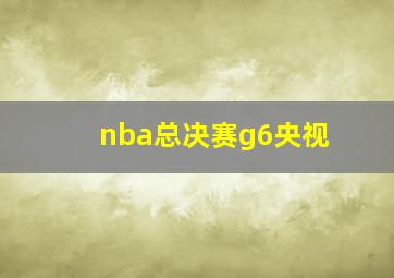 nba总决赛g6央视