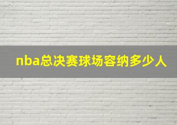 nba总决赛球场容纳多少人