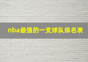 nba最强的一支球队排名表