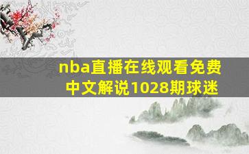 nba直播在线观看免费中文解说1028期球迷