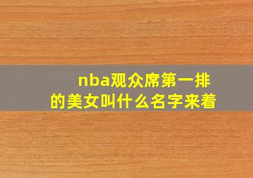 nba观众席第一排的美女叫什么名字来着