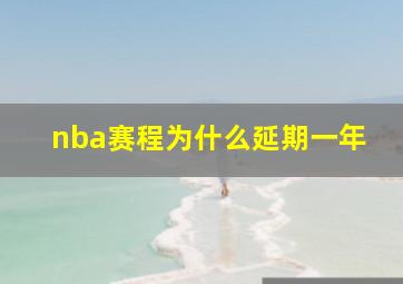 nba赛程为什么延期一年