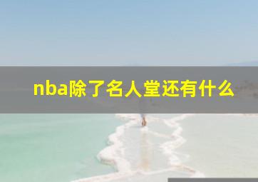 nba除了名人堂还有什么