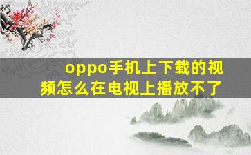 oppo手机上下载的视频怎么在电视上播放不了