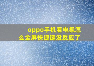 oppo手机看电视怎么全屏快捷键没反应了