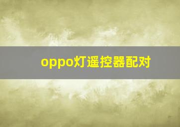 oppo灯遥控器配对