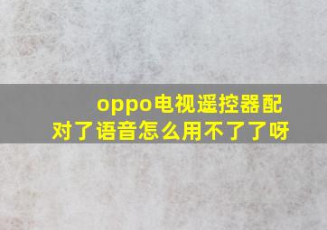 oppo电视遥控器配对了语音怎么用不了了呀