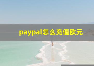 paypal怎么充值欧元