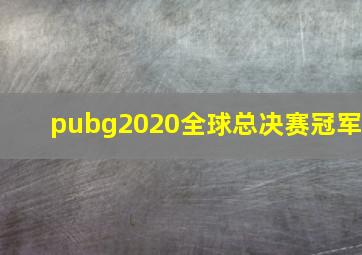 pubg2020全球总决赛冠军